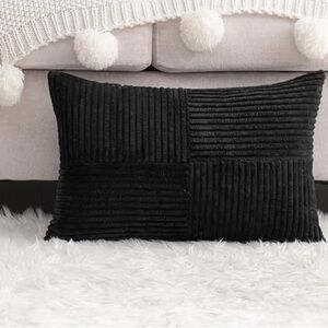 Black Textured Throw Pillow